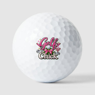Golf Chick Cute Pink Golf Lover Design Balls