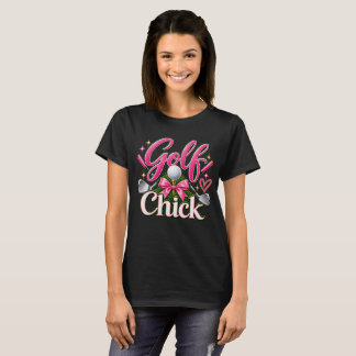 Golf Chick Cute Pink Golf Lover Design T-Shirt