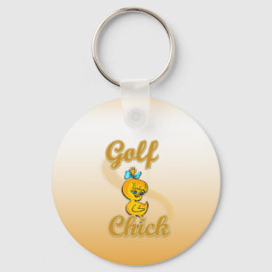 Golf  Chick Key Ring