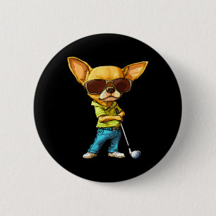 Golf Chihuahuas 6 Cm Round Badge