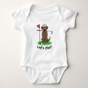 Golf Chocolate Labrador Retriever Dog - Cute Baby Bodysuit
