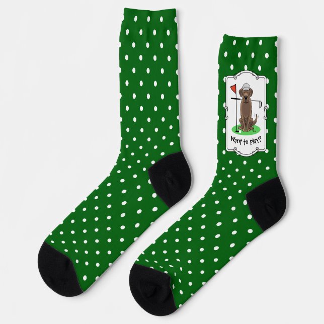 Golf Chocolate Labrador Retriever Dog - Cute Socks (Left)