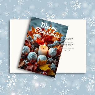 Golf Christmas Candle Holiday Card