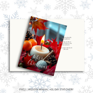 Golf Christmas Candle Holiday Card