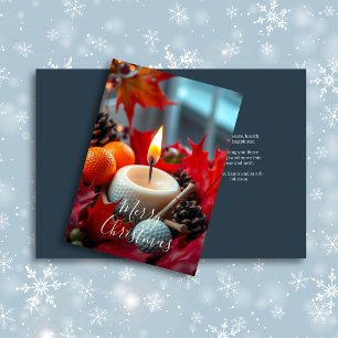 Golf Christmas Candle • Navy Blue Holiday Card