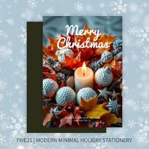 Golf Christmas Candle • Olive Holiday Card