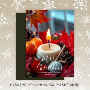 Golf Christmas Candle• Olive Holiday Card