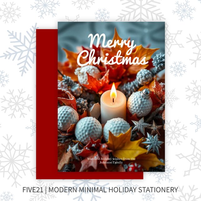 Golf Christmas Candle • Red Holiday Card (Creator Uploaded)