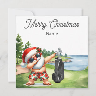 Golf Christmas card with Santa Claus from Hawaii