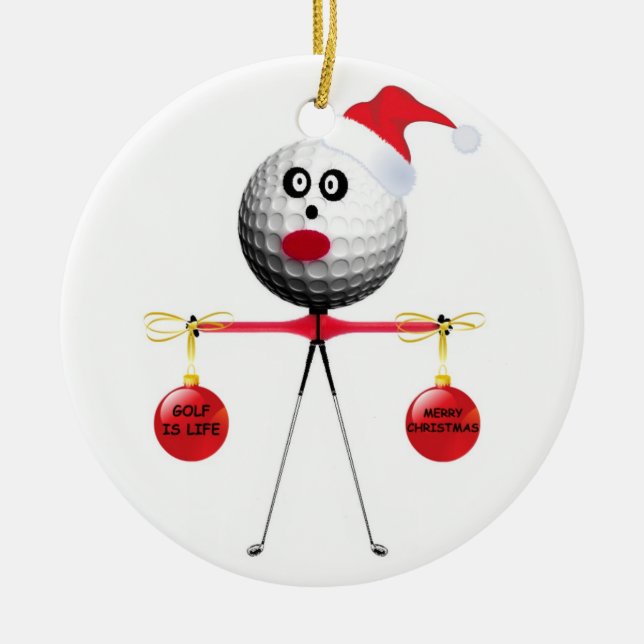 Golf Christmas Ceramic Tree Decoration (Front)