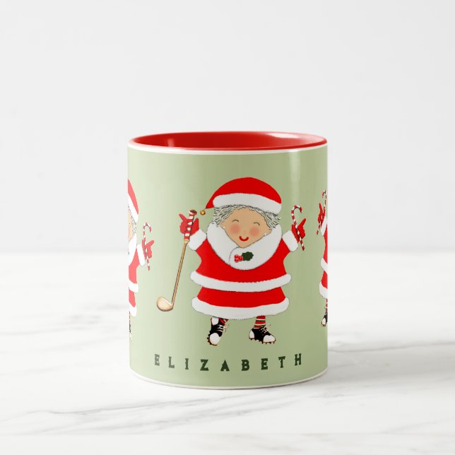 Golf Christmas Collectable Two-Tone Coffee Mug (Center)