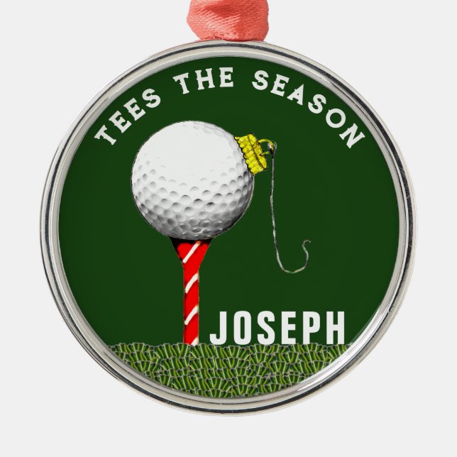 Golf Christmas Collectible Metal Tree Decoration (Front)