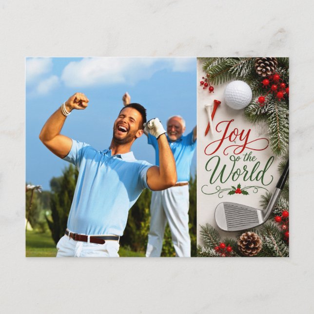 Golf Christmas Create your own photo golfer  Postcard (Front)