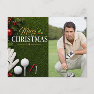 Golf Christmas Create your own photo golfer Postcard