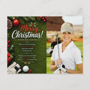 Golf Christmas Create your own photo golfer Postcard