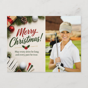 Golf Christmas Create your own photo golfer Postcard