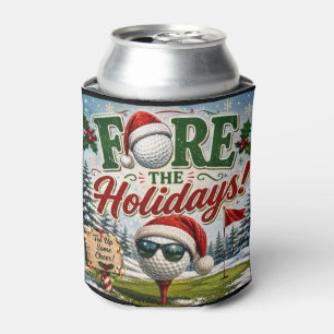 Golf  Christmas Funny Saying for golfer  Can Cooler