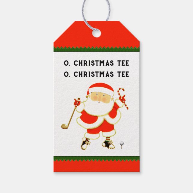 Golf Christmas Gift Tags (Front)