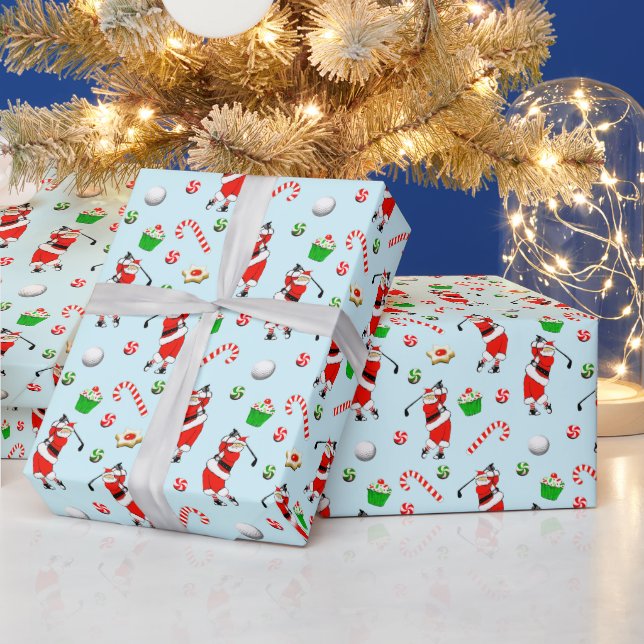 Golf Christmas Gift Wrapping Paper (Holidays)