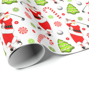 Golf Christmas Gift Wrapping Paper