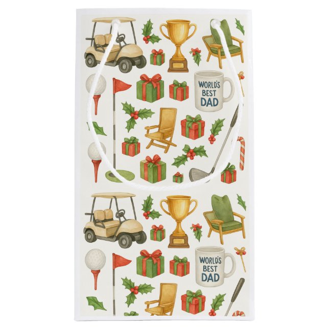 Golf Christmas Gifts themed for Dad Golfer Small Gift Bag (Back)
