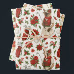 Golf Christmas Golfing  themed for Cat Lover  Wrapping Paper Sheet<br><div class="desc">Wrap your holiday gifts in style with this Golf Christmas Golfing themed wrapping paper,  designed specifically for cat lovers and golf enthusiasts. Featuring a playful cat golfer in a festive holiday setting,  this wrapping paper adds charm to your presents and is perfect for golf lovers this Christmas season.</div>