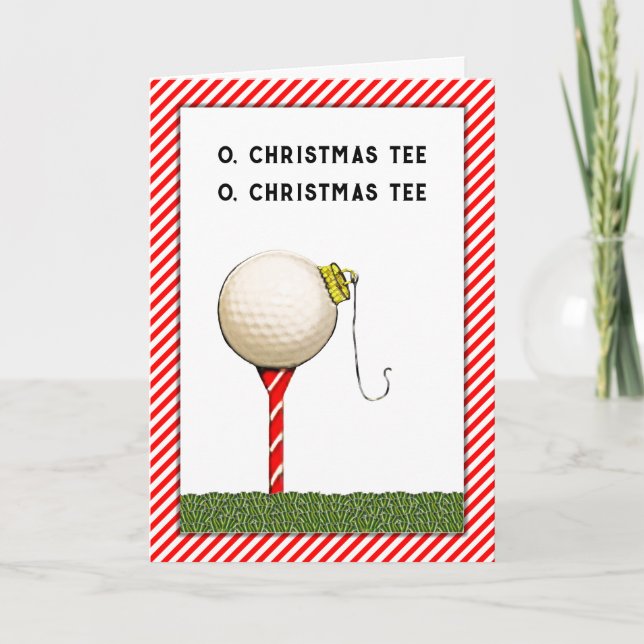 Golf Christmas Greeting Holiday Card (Front)