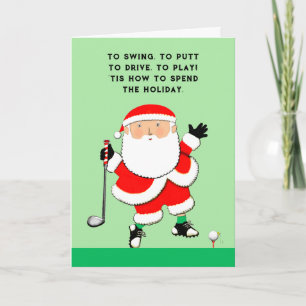 Golf Christmas Holiday Card