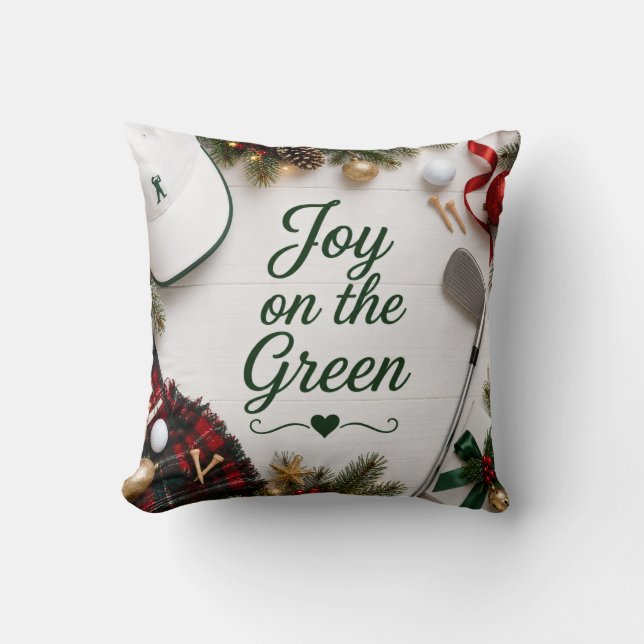 Golf Christmas Holiday Cushion (Front)
