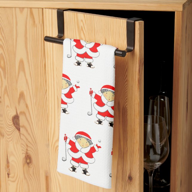 Golf Christmas Holiday Gift Kitchen Towel (Thirds Fold)