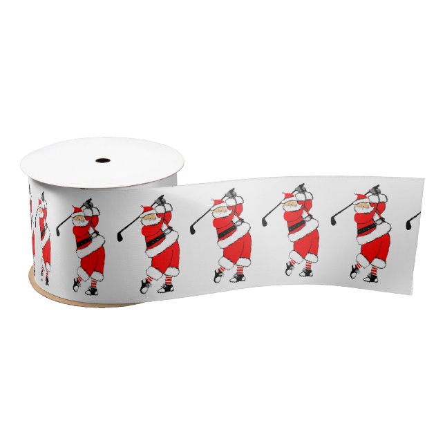 Golf Christmas Holiday Gift Satin Ribbon (Spool)