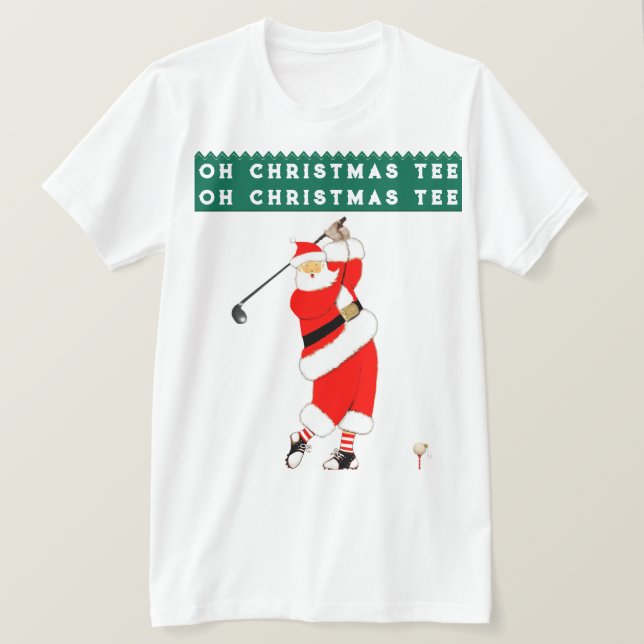 Golf Christmas Holiday Humour T-Shirt (Design Front)