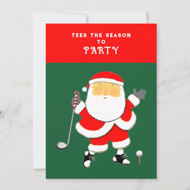 Golf Christmas Holiday Party Invitation (Front)