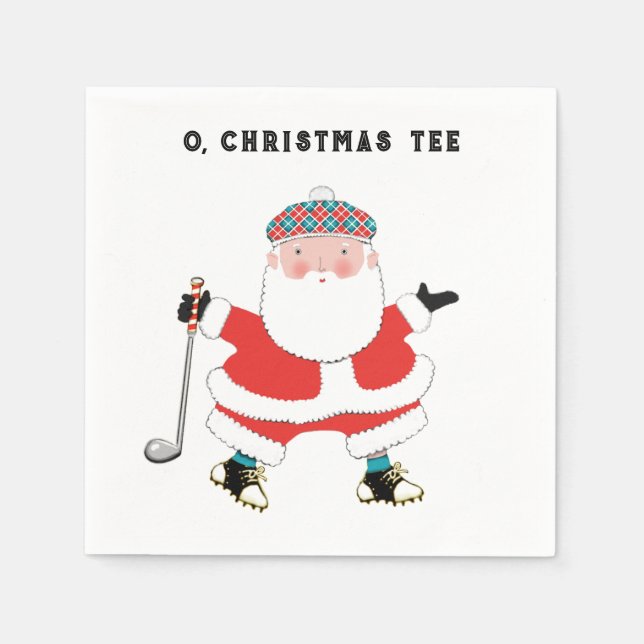 Golf Christmas Holiday Party Napkin (Front)