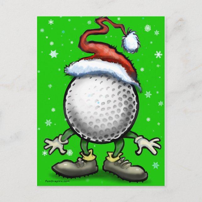 Golf Christmas Holiday Postcard (Front)
