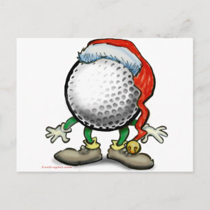 Golf Christmas Holiday Postcard