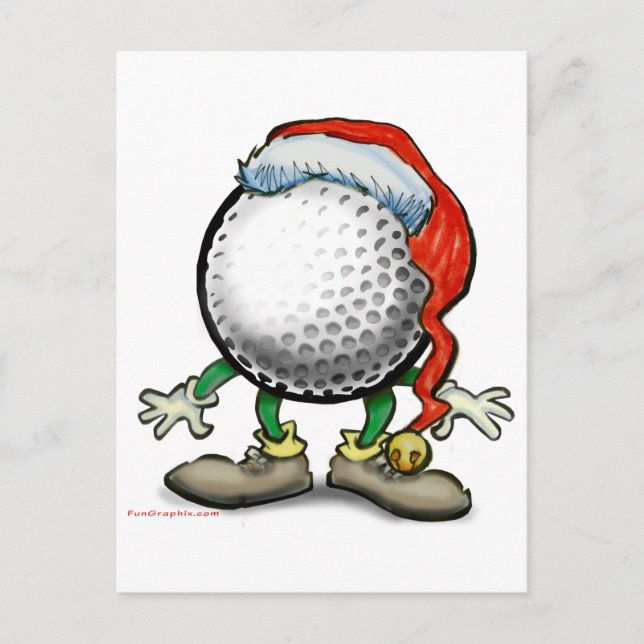 Golf Christmas Holiday Postcard (Front)