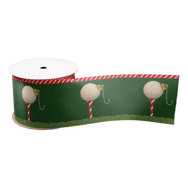 Golf Christmas Holiday Satin Ribbon (Spool)