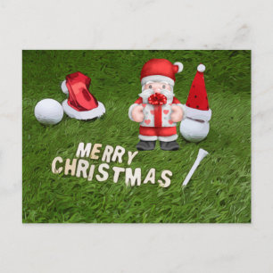 Golf Christmas Holiday with ball and Santa Claus 