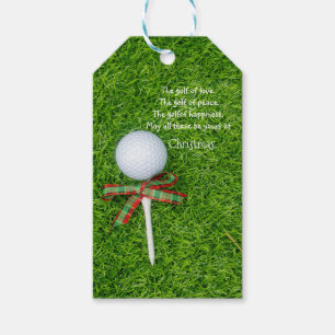 Golf Christmas holiday with golf ball and tee Gift Tags