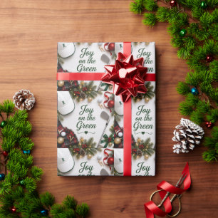 Golf Christmas Holiday Wrapping Paper