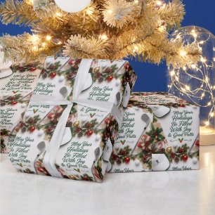 Golf Christmas Holiday Wrapping Paper