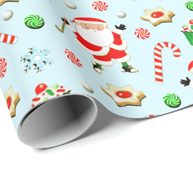 Golf Christmas Holiday Wrapping Paper (Roll Corner)