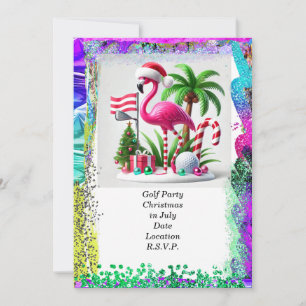 Golf Christmas in July for golfer with golf ball  Invitation
