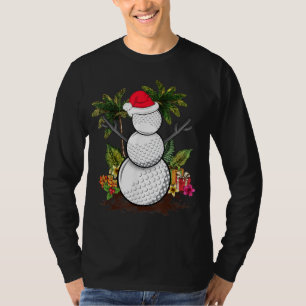 Golf Christmas in July Summer Snowman Golfer Party T-Shirt
