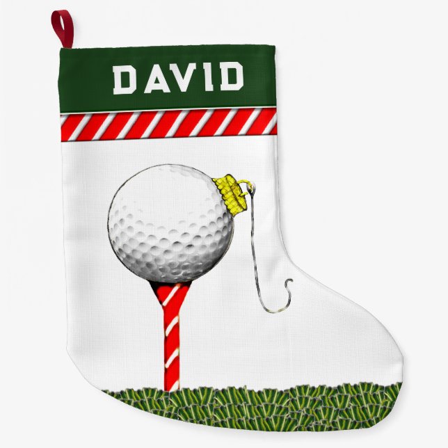 Golf Christmas Large Christmas Stocking (Front)