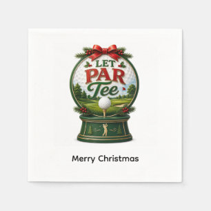 Golf Christmas Let's Par Tee Napkin