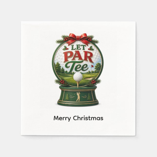 Golf Christmas Let's Par Tee Napkin (Front)