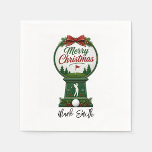 Golf Christmas Let's Par Tee Napkin