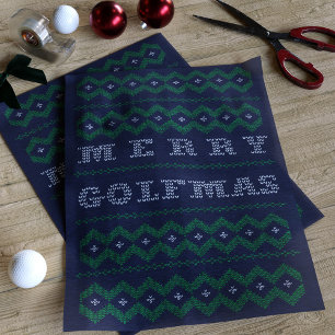 Golf Christmas Merry Golfmas Blue Tissue Paper